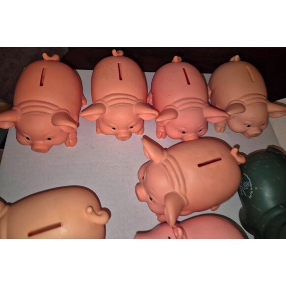 Count Save Piggy Banks Lot of 8 Pig Coins - Picture 3 of 9